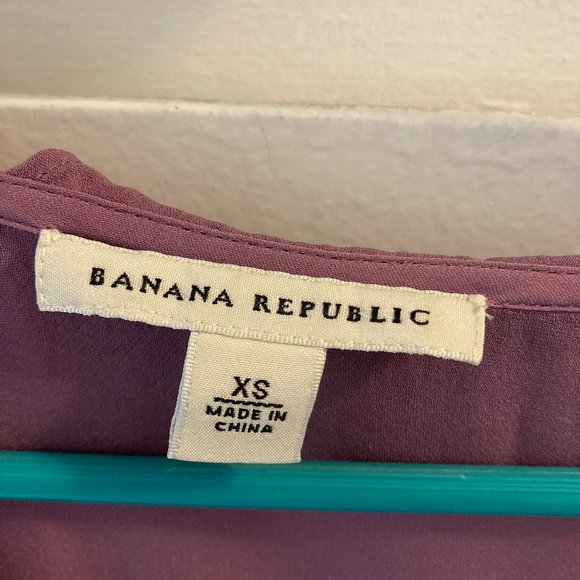 100% Silk Ruffle Blouse Tank Top – Banana Republic Mauve XS - Picture 9 of 9